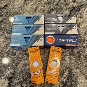 24 Maxfli Softfli Matte & Bridgestone E6 Golf Balls BLUE ORANGE White New